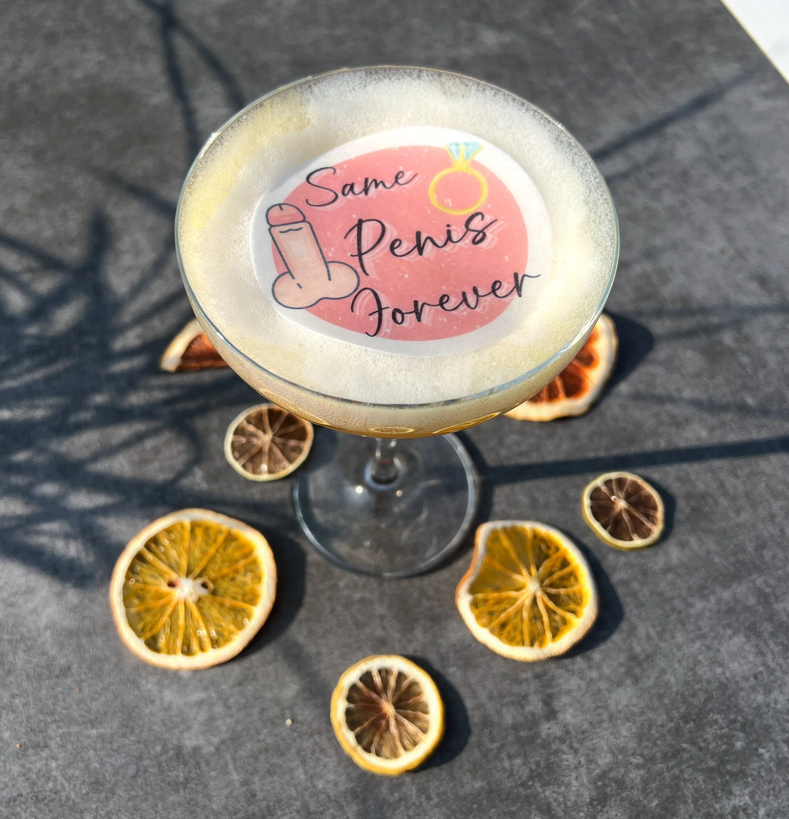 Same Penis Forever Design Edible Drinks Toppers